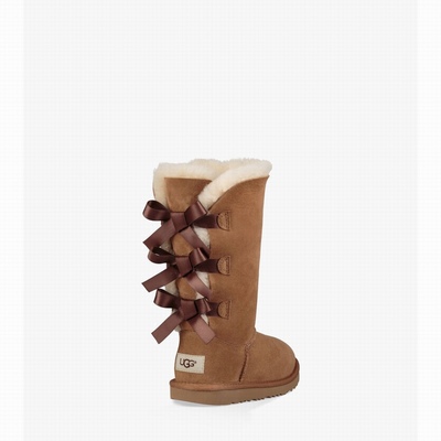 Botas UGG Bailey Bow II Tall Criança Marrom | PT-TOXJU